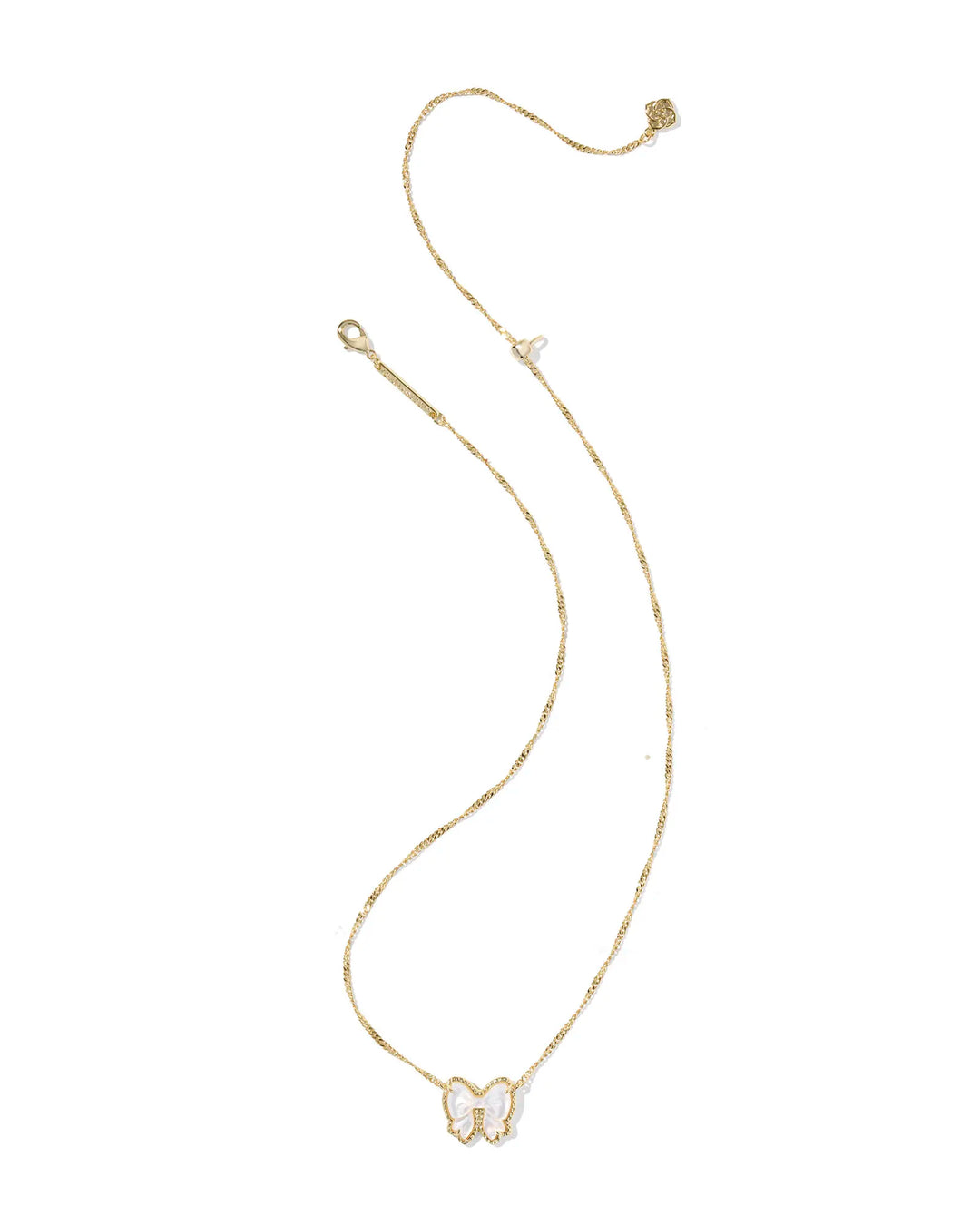 Kendra Scott | Haley Bow Gold Short Pendant Necklace in Ivory Mother-of-Pearl