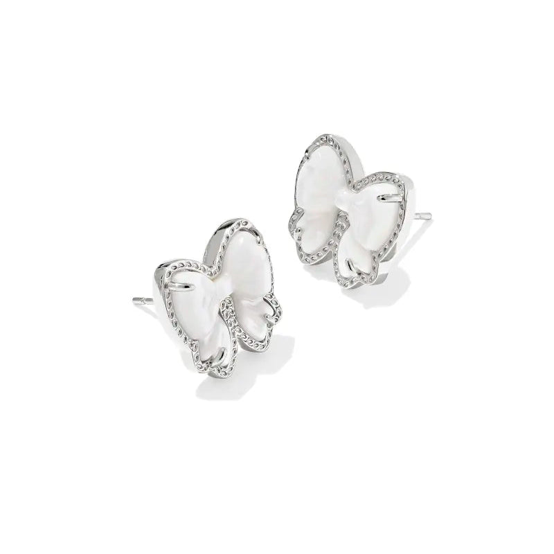 bow shaped earrings on a white background