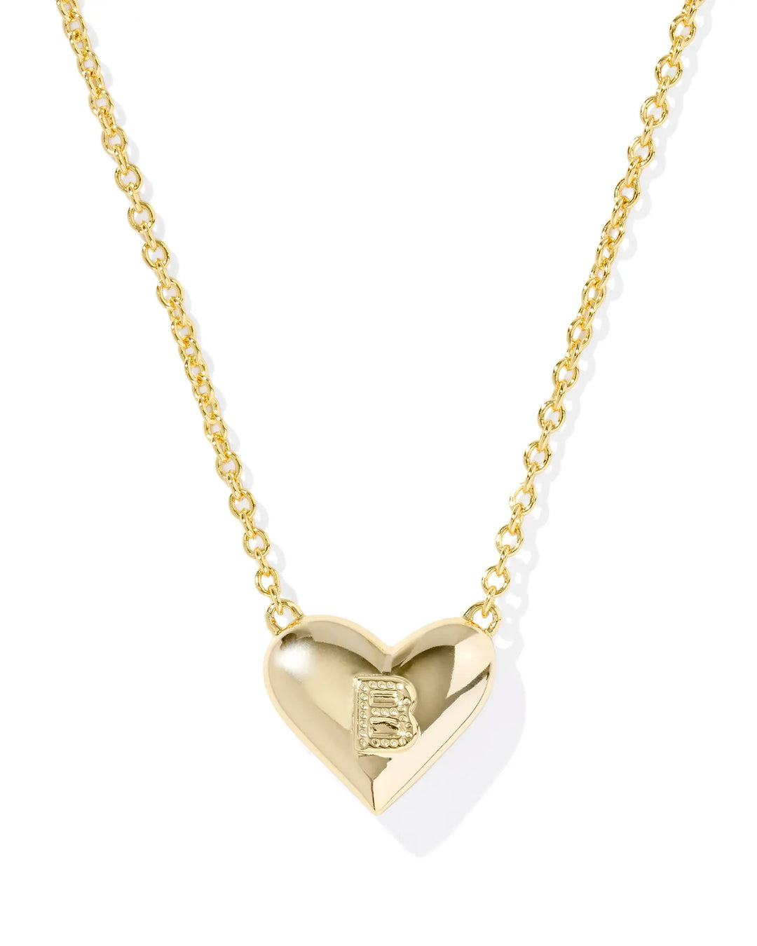 Kendra Scott | Ari Heart Initial Letter Gold Reversible Short Pendant Necklace in Ivory Mother-of-Pearl