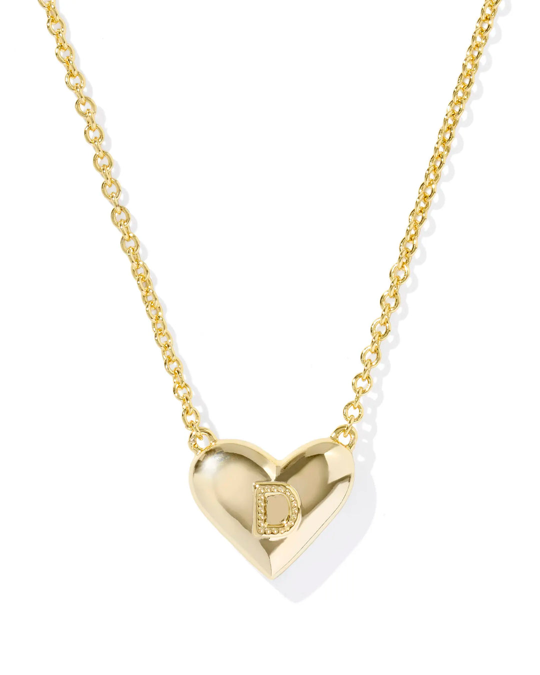 Kendra Scott | Ari Heart Initial Letter Gold Reversible Short Pendant Necklace in Ivory Mother-of-Pearl
