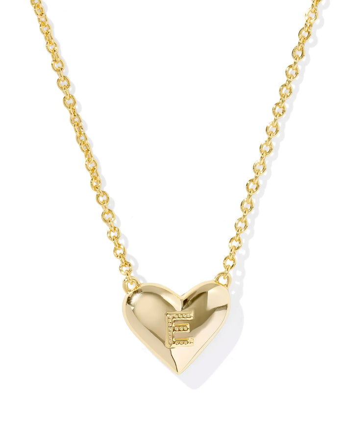 Kendra Scott | Ari Heart Initial Letter Gold Reversible Short Pendant Necklace in Ivory Mother-of-Pearl