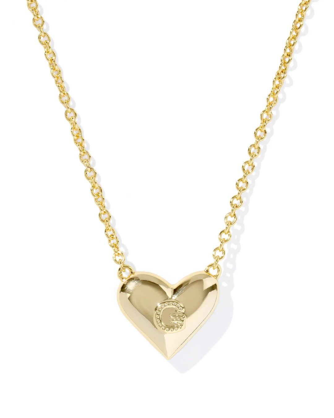 Kendra Scott | Ari Heart Initial Letter Gold Reversible Short Pendant Necklace in Ivory Mother-of-Pearl