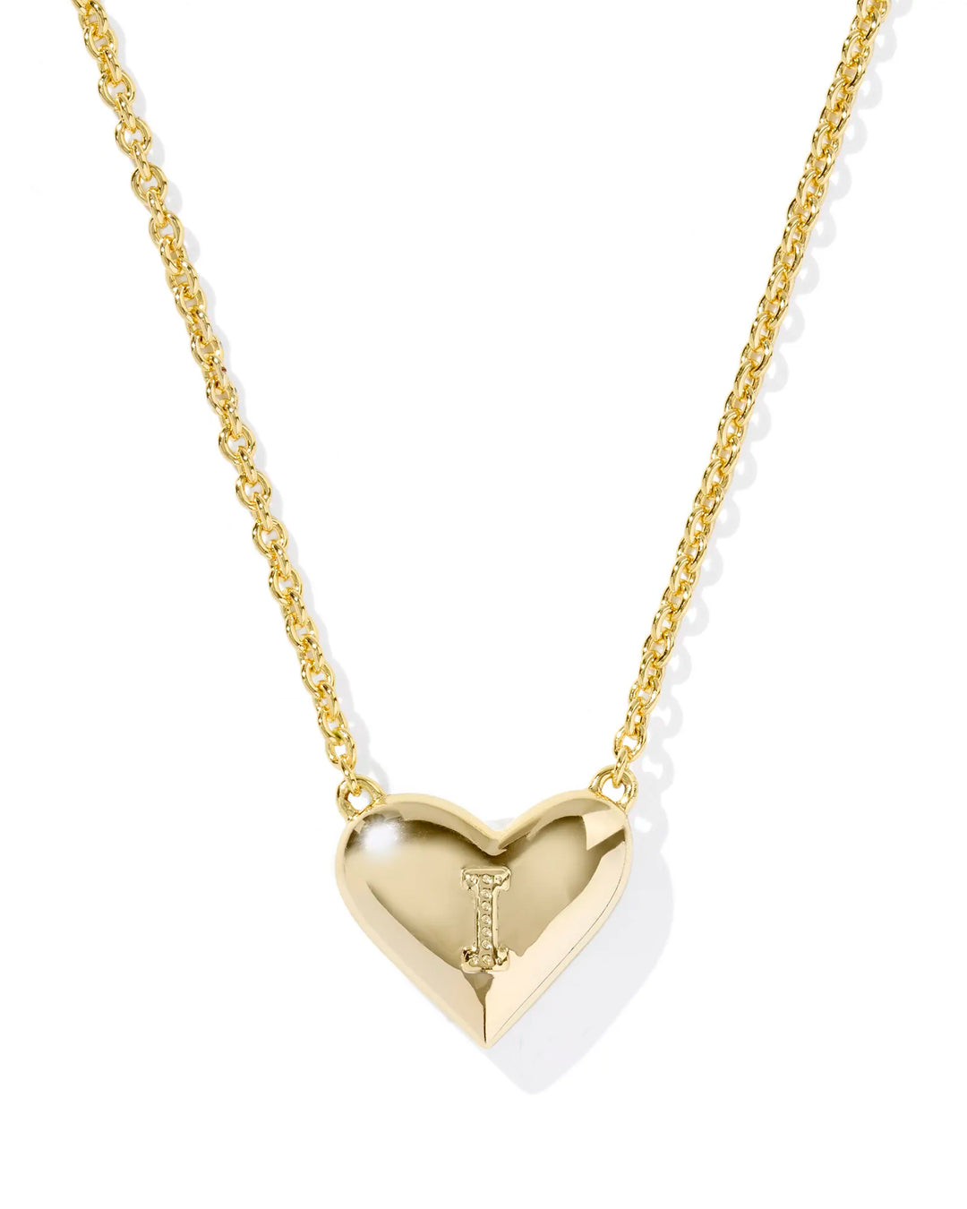 Kendra Scott | Ari Heart Initial Letter Gold Reversible Short Pendant Necklace in Ivory Mother-of-Pearl