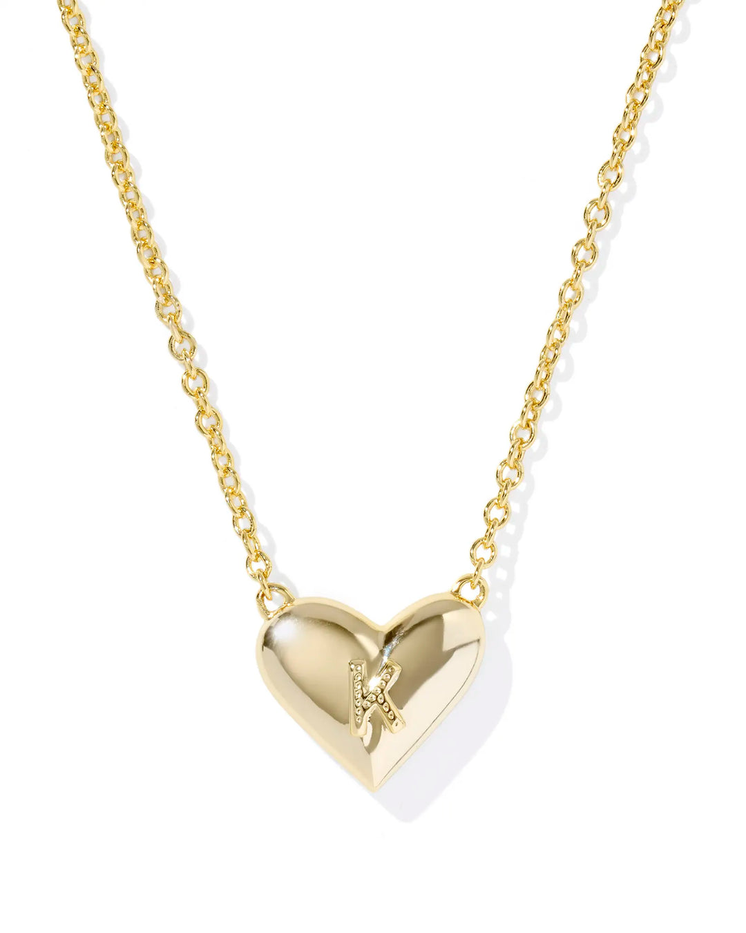 Kendra Scott | Ari Heart Initial Letter Gold Reversible Short Pendant Necklace in Ivory Mother-of-Pearl
