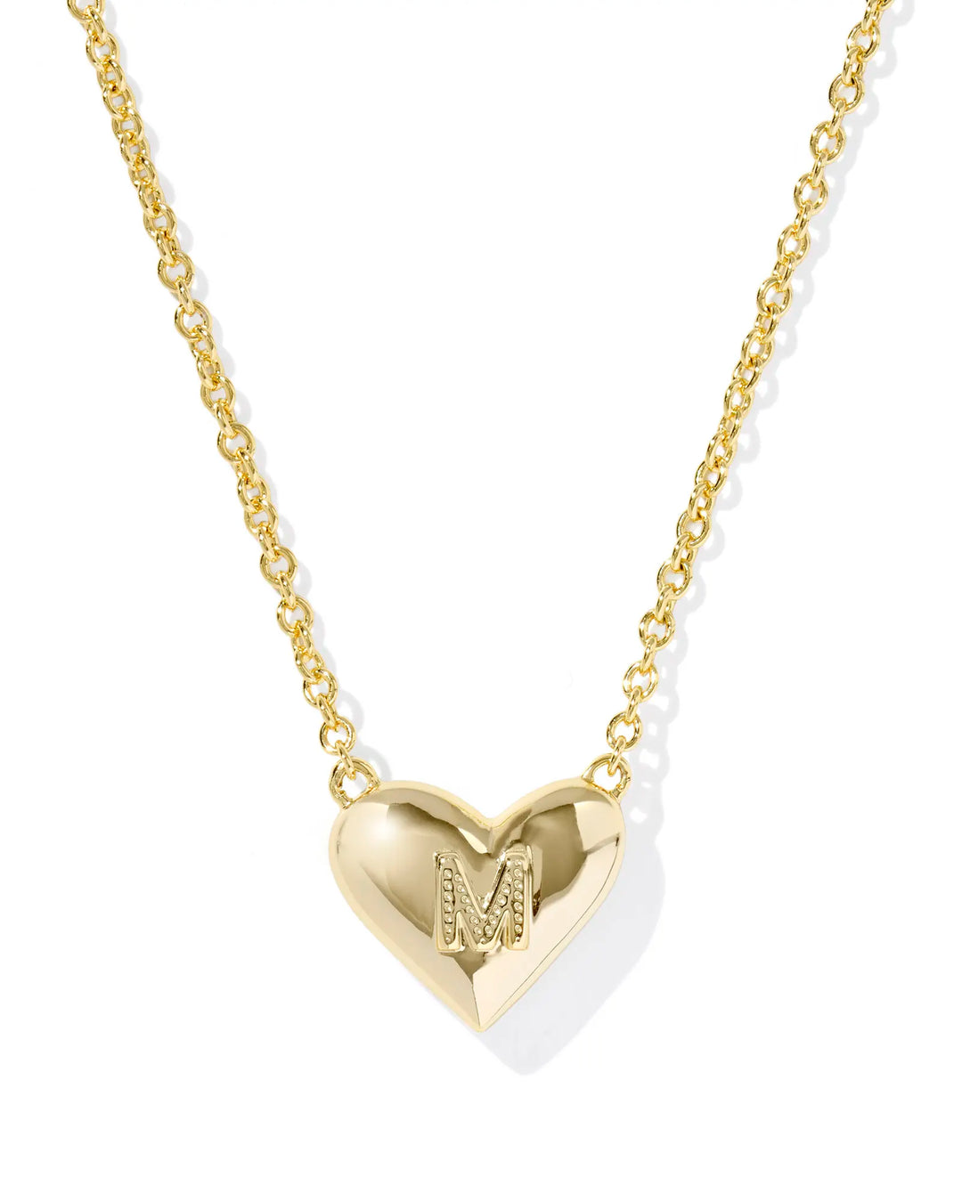 Kendra Scott | Ari Heart Initial Letter Gold Reversible Short Pendant Necklace in Ivory Mother-of-Pearl