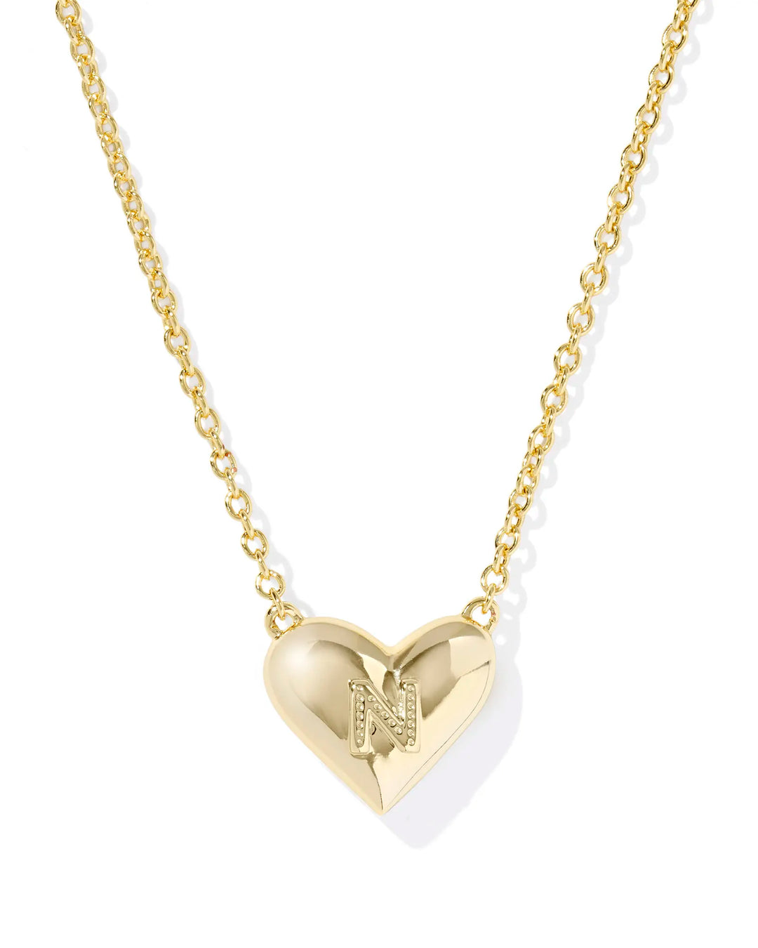 Kendra Scott | Ari Heart Initial Letter Gold Reversible Short Pendant Necklace in Ivory Mother-of-Pearl