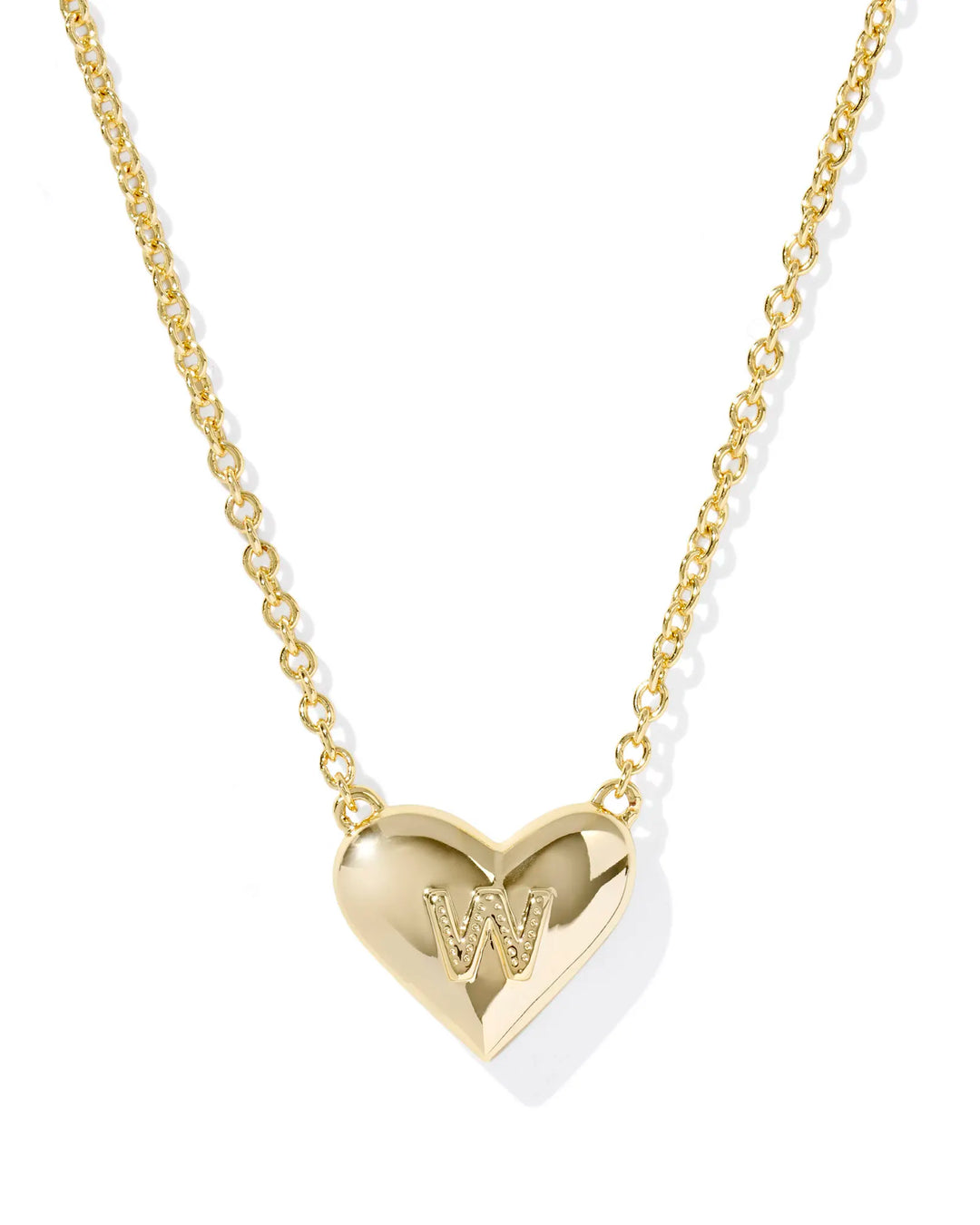 Kendra Scott | Ari Heart Initial Letter Gold Reversible Short Pendant Necklace in Ivory Mother-of-Pearl