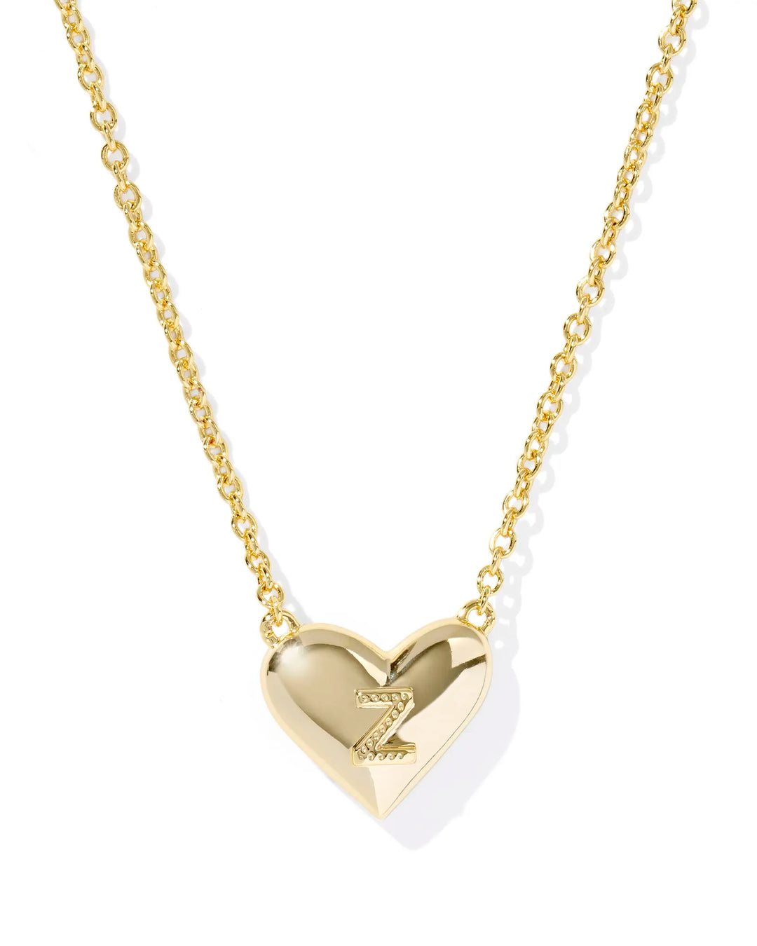 Kendra Scott | Ari Heart Initial Letter Gold Reversible Short Pendant Necklace in Ivory Mother-of-Pearl