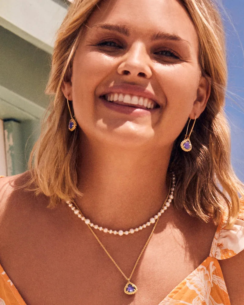 Kendra Scott | Jovie Gold Beaded Strand Necklace in White Pearl - Giddy Up Glamour Boutique