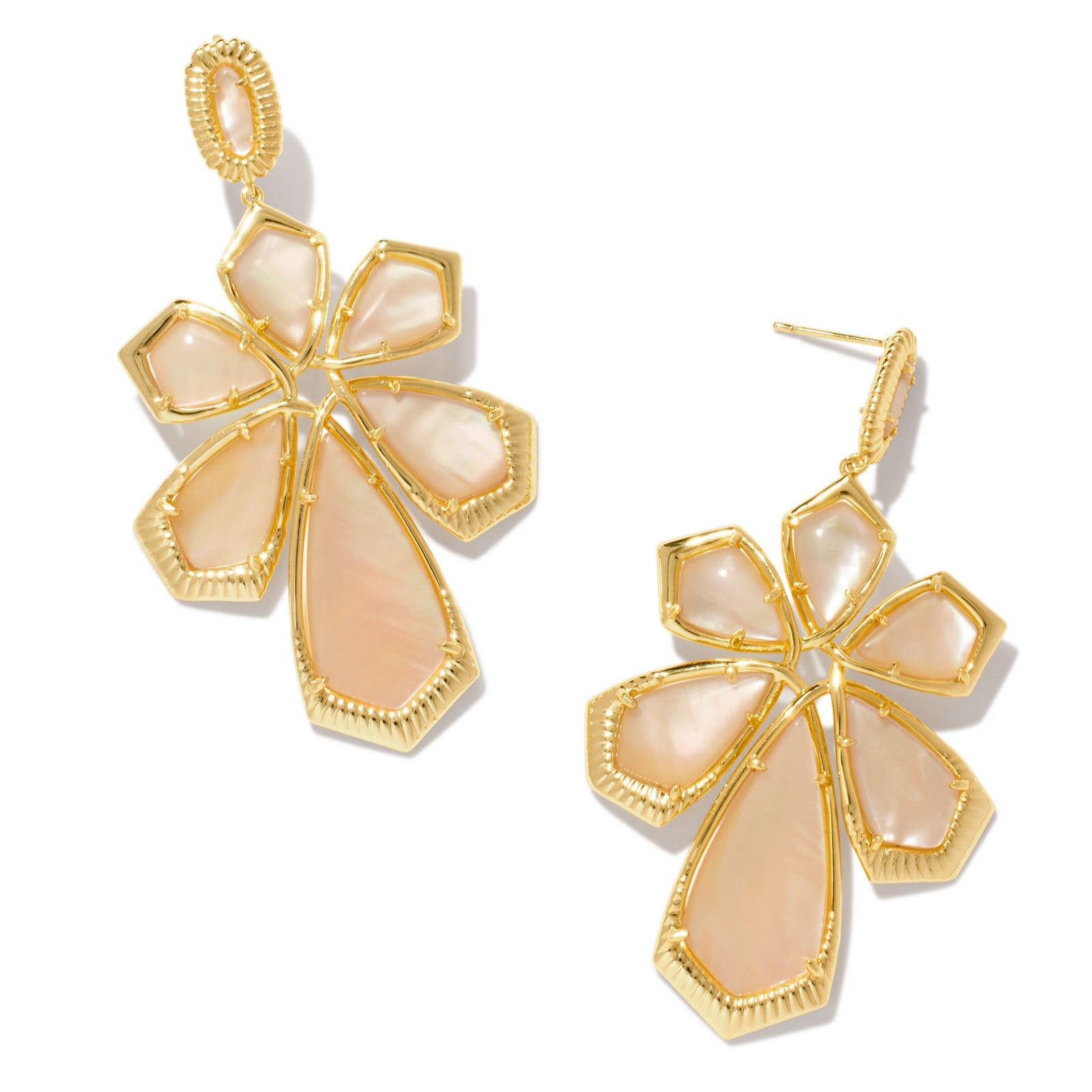 Kendra Scott | Layne Gold Statement Earrings in Golden Abalone - Giddy Up Glamour Boutique