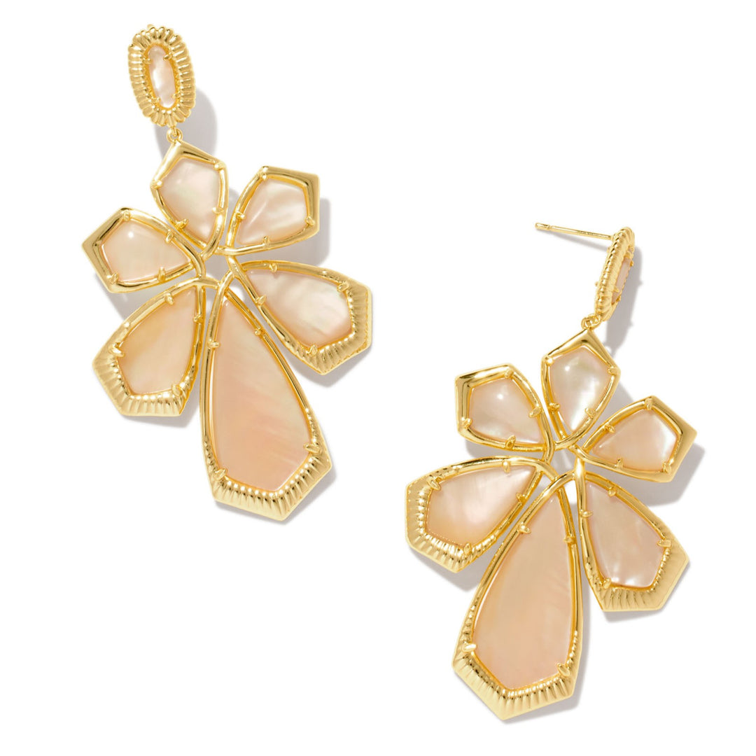Kendra Scott | Layne Gold Statement Earrings in Golden Abalone - Giddy Up Glamour Boutique