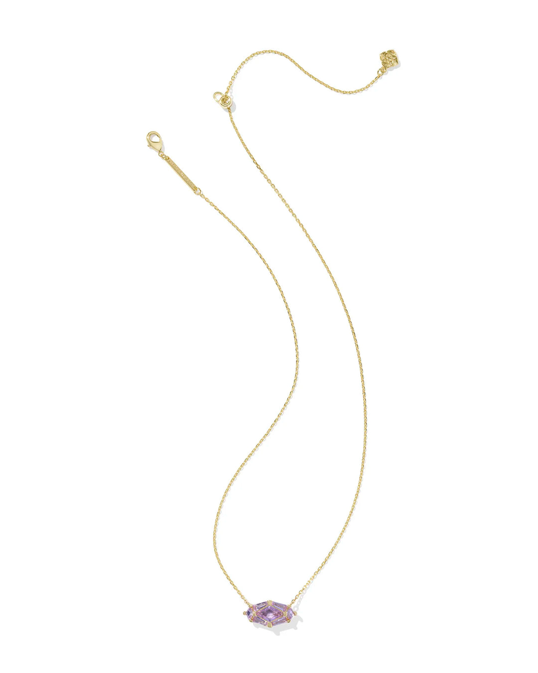 Kendra Scott | Lindy Rae Elisa Gold Short Pendant Necklace in Violet Crystal