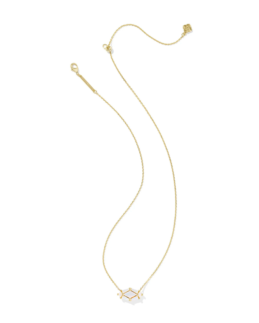 Kendra Scott | Lindy Rae Elisa Gold Short Pendant Necklace in White Opalite Crystal