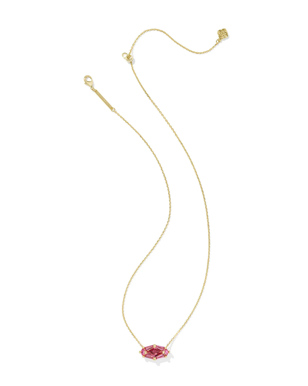 Kendra Scott | Lindy Rae Elisa Gold Short Pendant Necklace in Pink Crystal