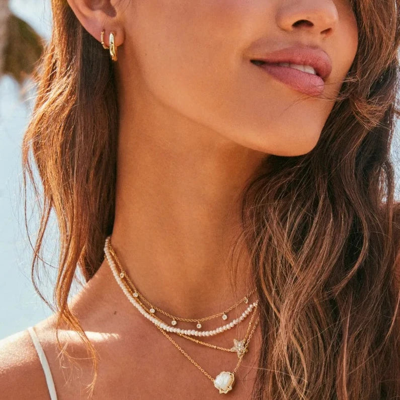 Kendra Scott | Lolo Gold Strand Necklace in White Pearl - Giddy Up Glamour Boutique