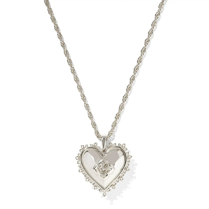 Kendra Scott | Mallory Rose Silver Locket Short Pendant Necklace