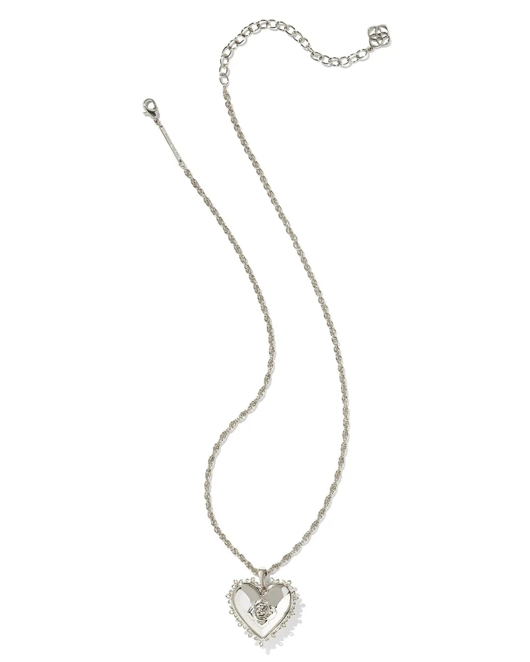 Kendra Scott | Mallory Rose Silver Locket Short Pendant Necklace