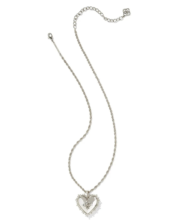 Kendra Scott | Mallory Rose Silver Locket Short Pendant Necklace