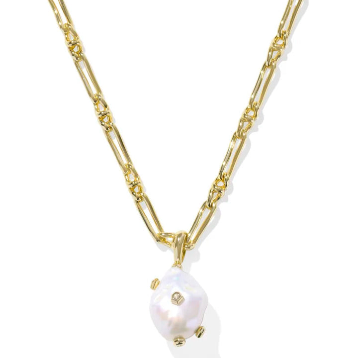Kendra Scott | Melody Gold Small Long Pendant Necklace in Freshwater Cultured Pearl