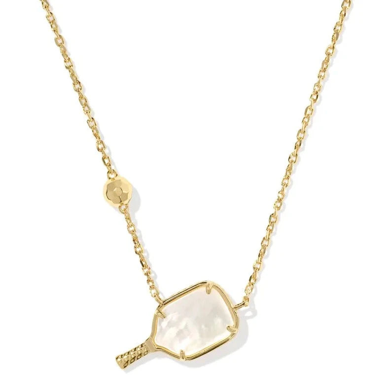 Kendra Scott | Pickleball Gold Short Pendant Necklace in Ivory Mother-of-Pearl