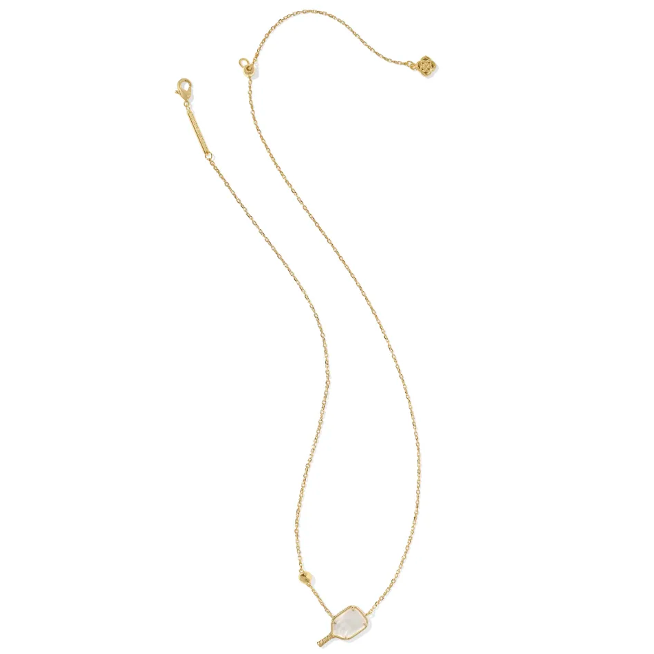 Kendra Scott | Pickleball Gold Short Pendant Necklace in Ivory Mother-of-Pearl