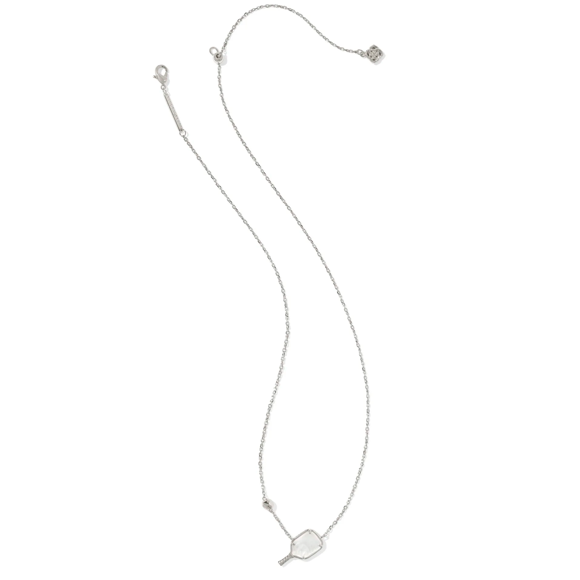 Kendra Scott | Pickleball Silver Short Pendant Necklace in Ivory Mother-of-Pearl