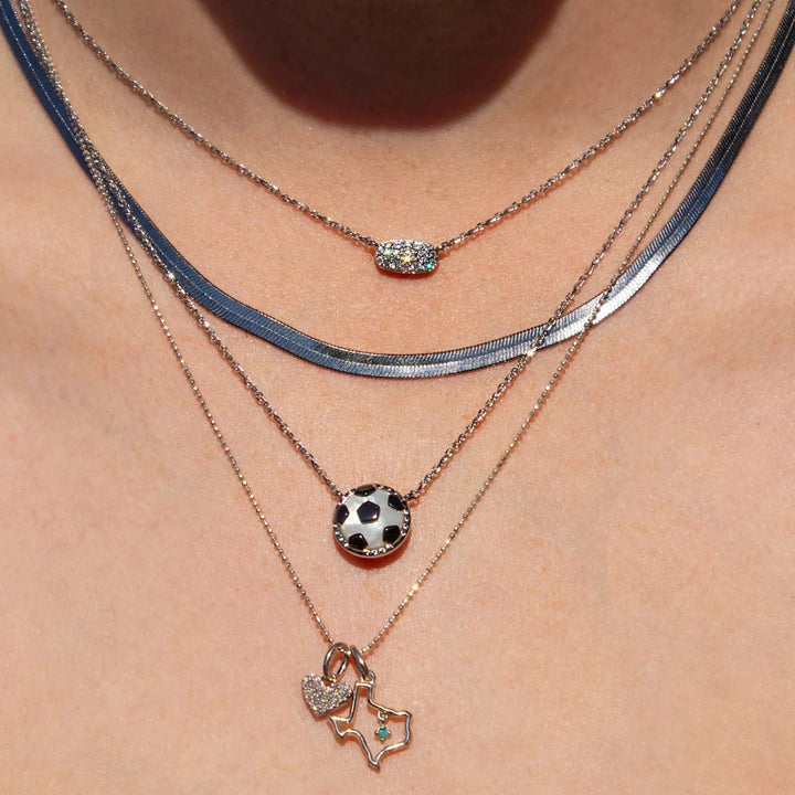 Kendra Scott | Soccer Silver Short Pendant Necklace in Ivory Mother-of-Pearl - Giddy Up Glamour Boutique