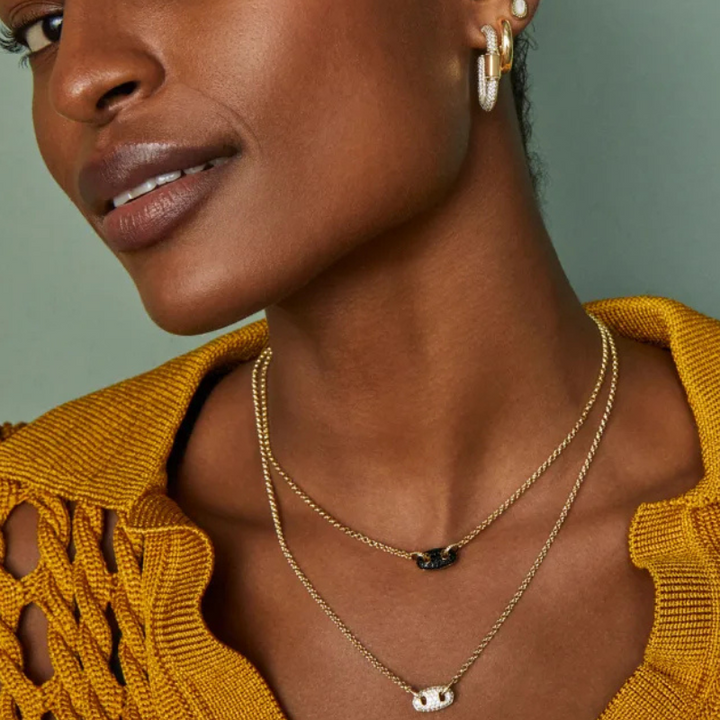 Kendra Scott | Bailey Pave Pendant Gold Necklace in Black Crystal