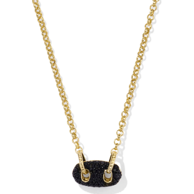 Kendra Scott | Bailey Pave Pendant Gold Necklace in Black Crystal