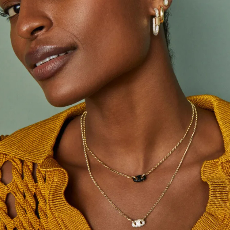 Kendra Scott | Bailey Pave Pendant Gold Necklace in White Crystal