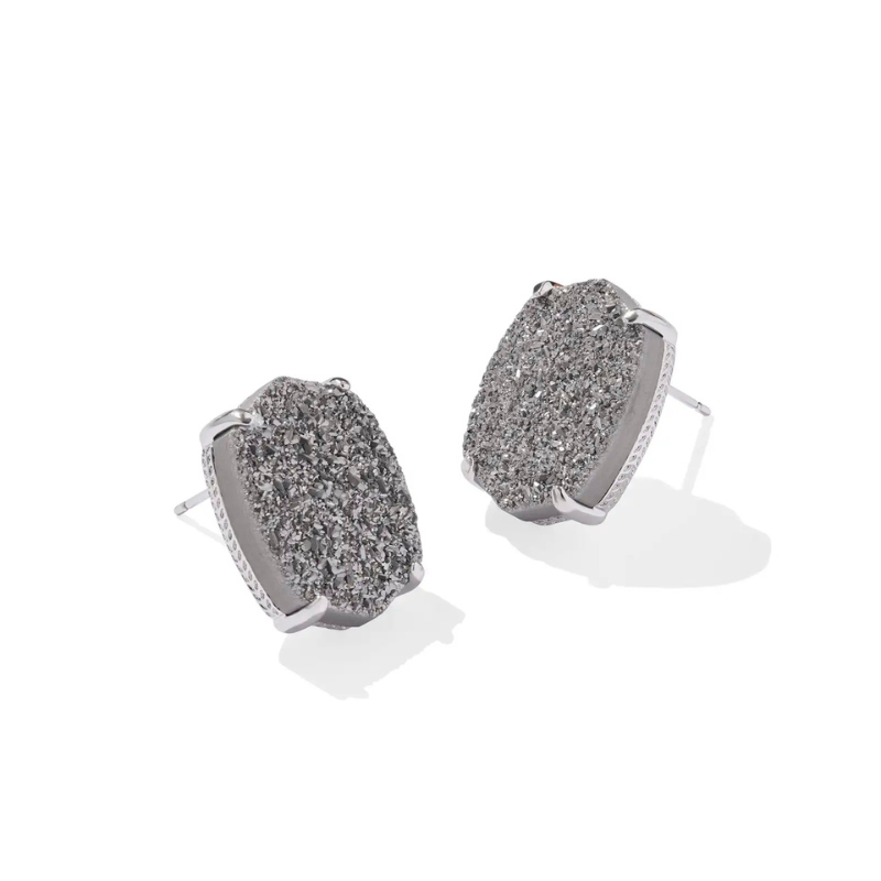 Kendra Scott | Daphne Large Silver Studs in Platinum Drusy