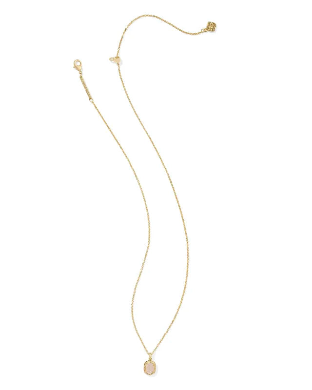 Kendra Scott | Daphne Frame Short Gold Pendant Necklace in Iridescent Drusy