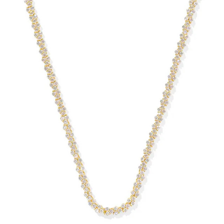 Kendra Scott | Emery Gold Tennis Necklace in White Crystal