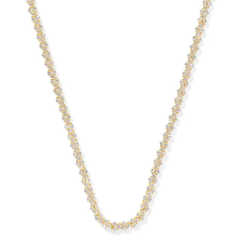 Kendra Scott | Emery Gold Tennis Necklace in White Crystal