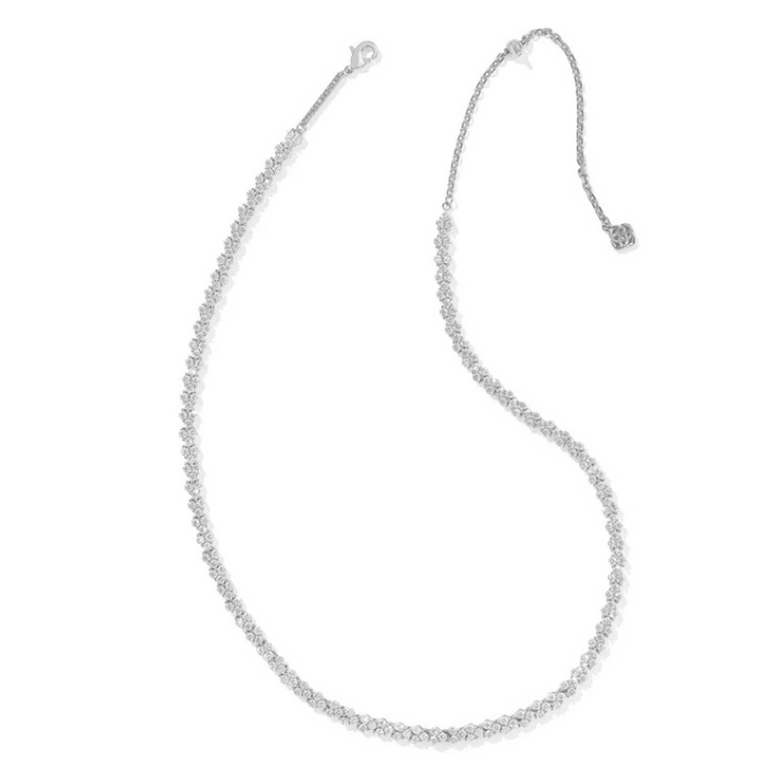 Kendra Scott | Emery Silver Tennis Necklace in White Crystal
