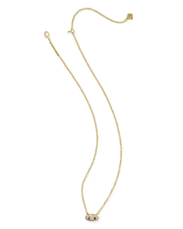 Kendra Scott | Bailey Pave Pendant Gold Necklace in White Crystal