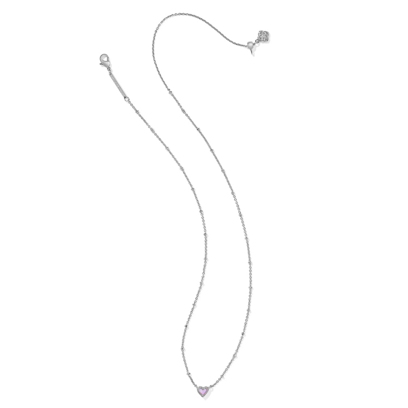 Kendra Scott | Mini Ari Heart Silver Short Pendant Satellite