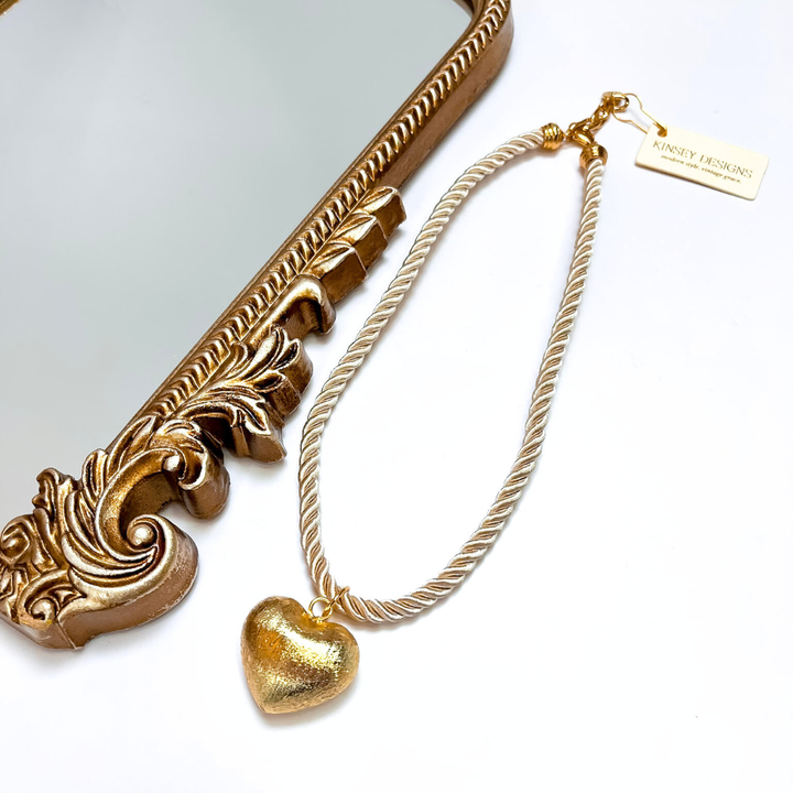 Kinsey Designs | Mesa Heart Pendant Rope Necklace in Gold