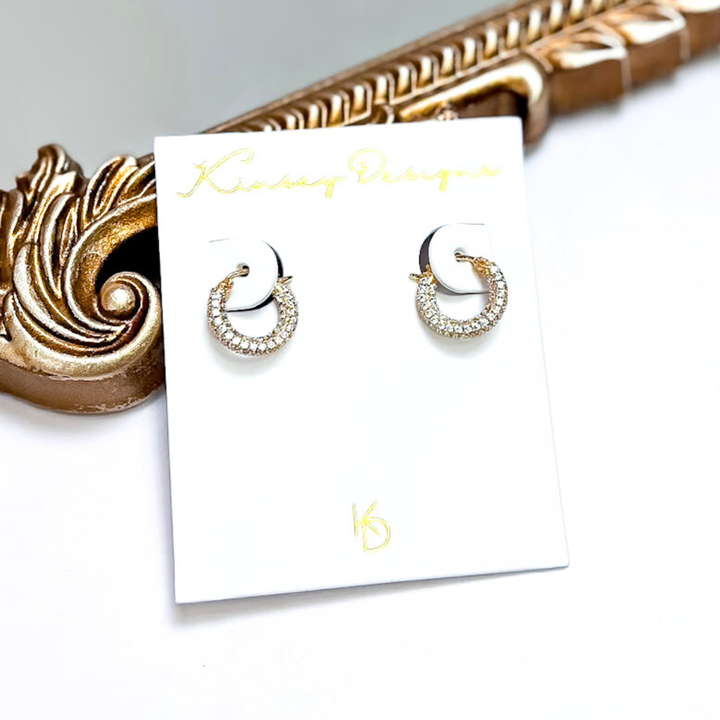 Kinsey Designs | Pave Huggie Hoop Earrings in Gold