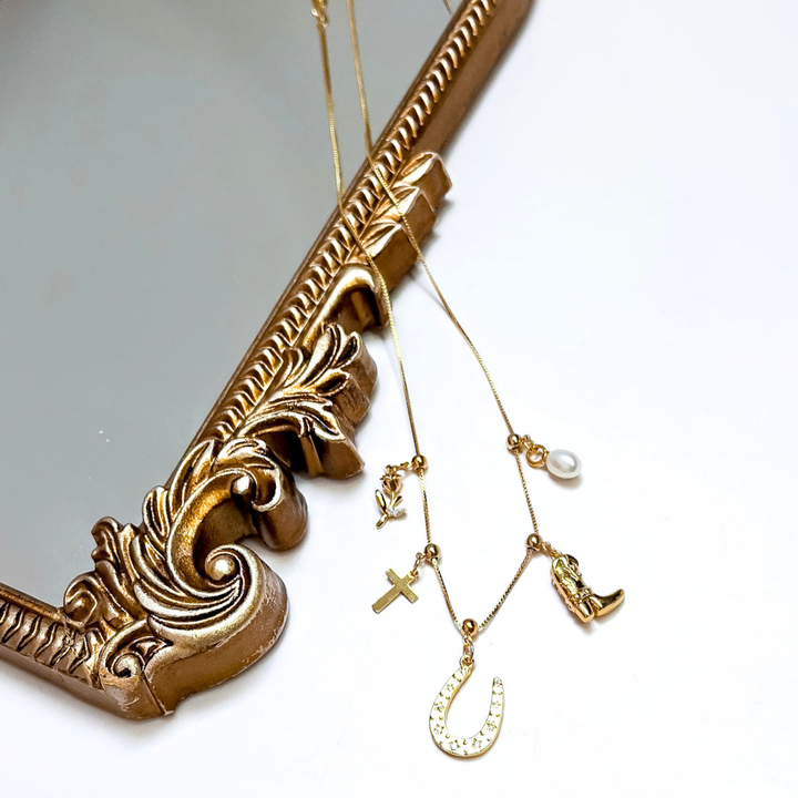 Kinsey Designs | Western Charm Adjustable Charm Necklace in Gold