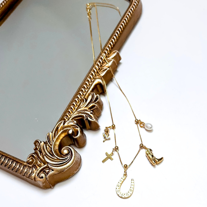 Kinsey Designs | Western Charm Adjustable Charm Necklace in Gold