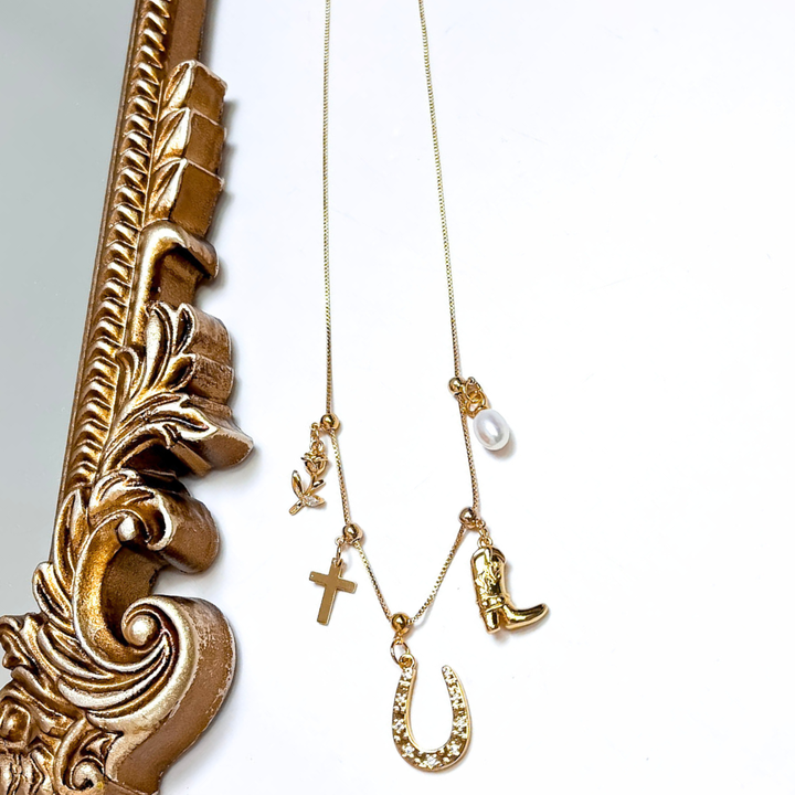 Kinsey Designs | Western Charm Adjustable Charm Necklace in Gold