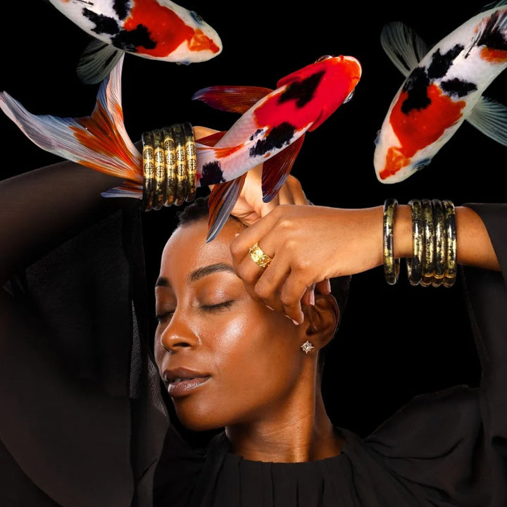 BuDhaGirl | KOI Tzubbie All Weather Bangle in Noir (Black)