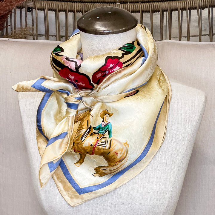 LTD Edition | Rodeo Girls Silk Wild Rag in Ivory