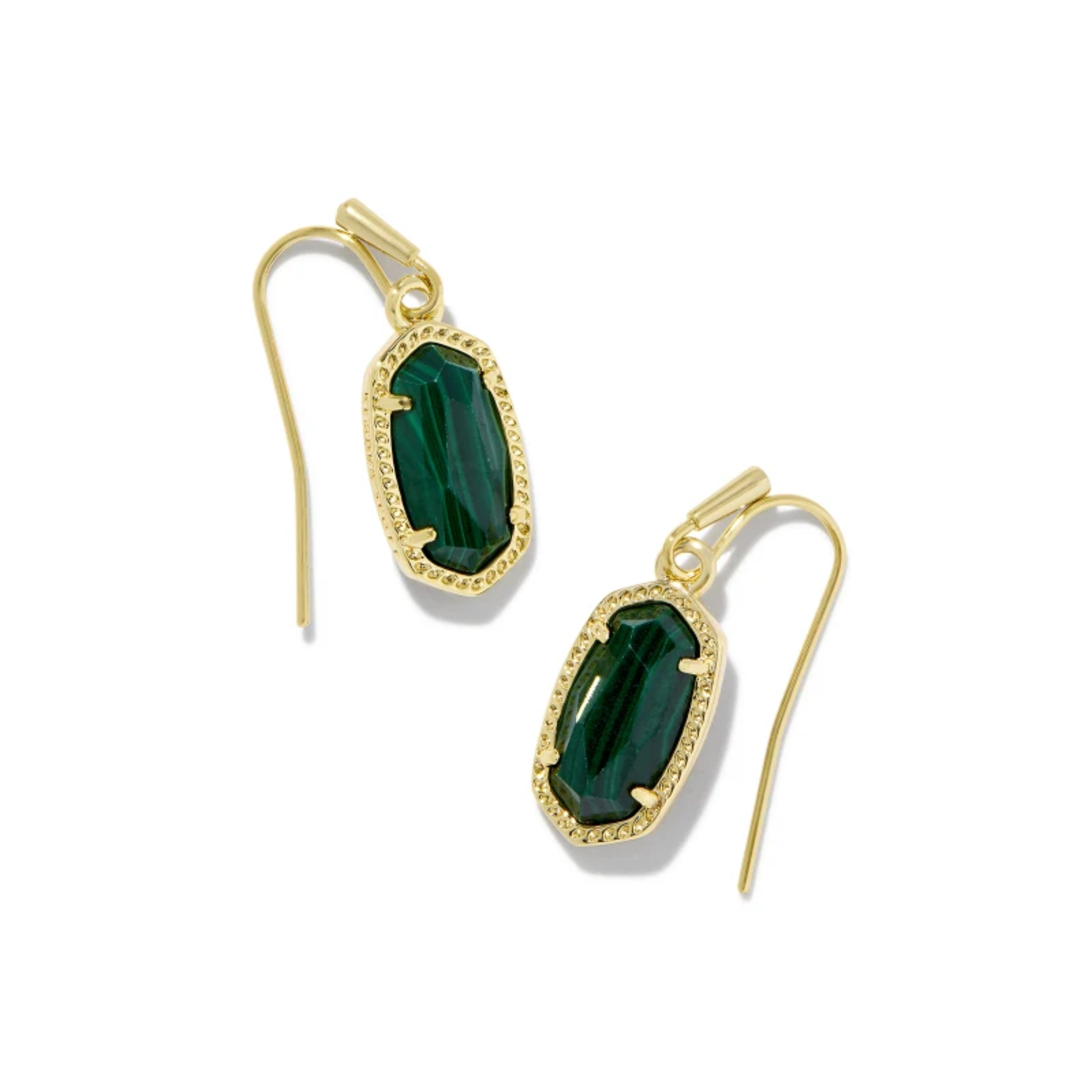 Kendra Scott | Lee Gold Earrings in Green Malachite
