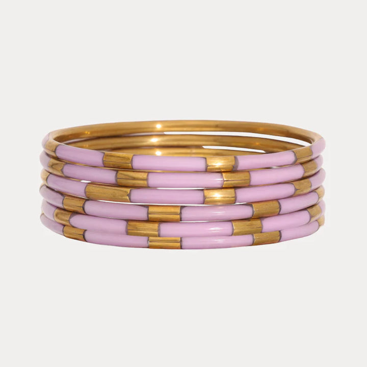 BuDhaGirl | Set of Six | Veda Bangles in Lilac Purple