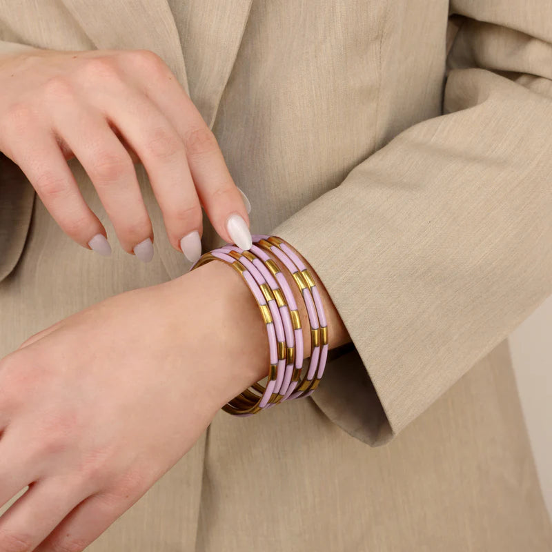 BuDhaGirl | Set of Six | Veda Bangles in Lilac Purple
