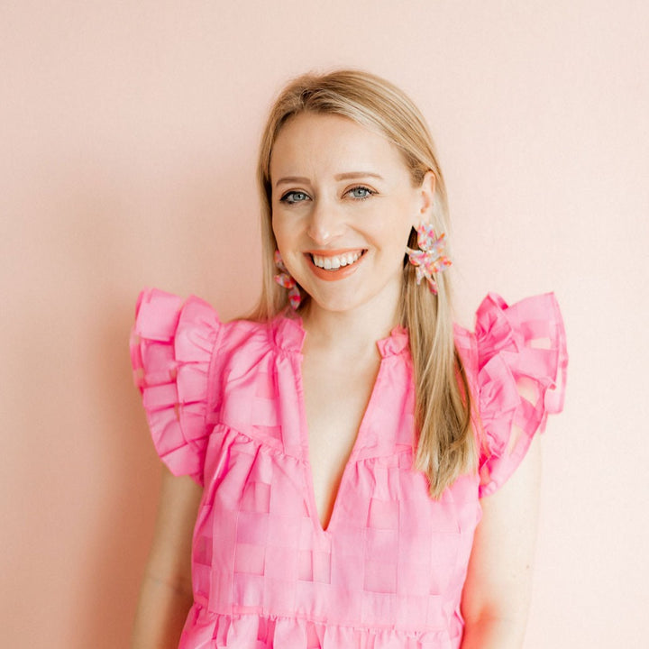 Linny Co | Flora Drop Earrings in Pink Sprinkles