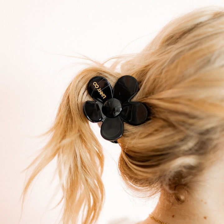 Linny Co | Gigi Flower Hair Clip in True Black