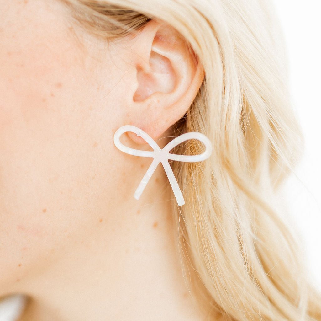 Linny Co | Lola Bow Earrings in Iridescent
